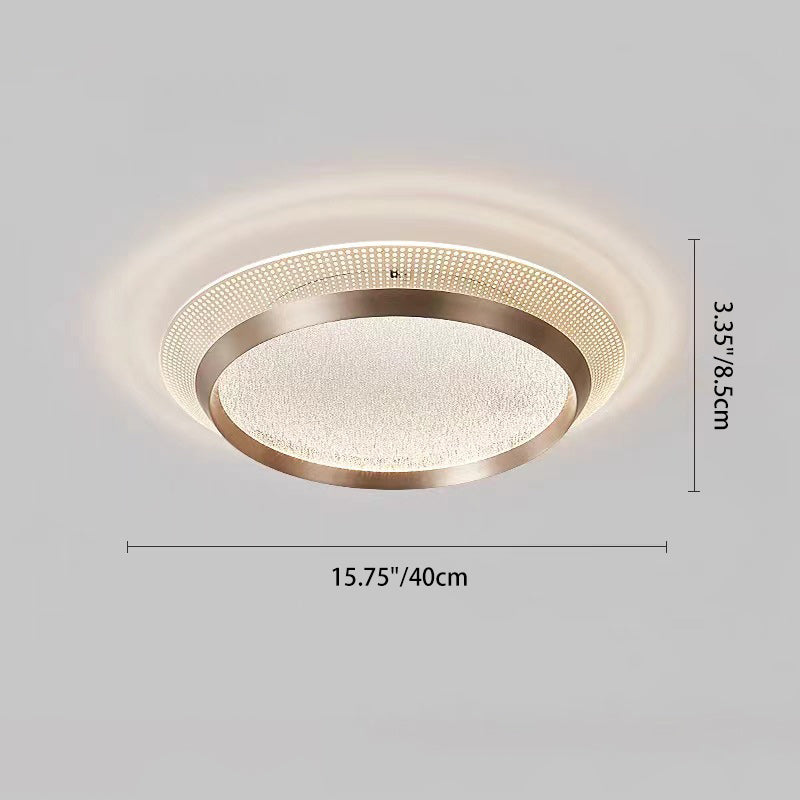 Contemporary Scandinavian Round Aluminum Acrylic LED Flush Mount Ceiling Light For Bedroom