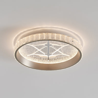 Contemporary Luxury Round Iron Aluminum Acrylic LED Flush Mount Ceiling Light For Bedroom