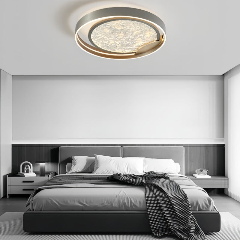 Modern Simplicity Round Metal Aluminum Acrylic LED Flush Mount Ceiling Light For Bedroom