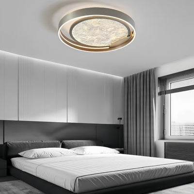 Modern Simplicity Round Metal Aluminum Acrylic LED Flush Mount Ceiling Light For Bedroom