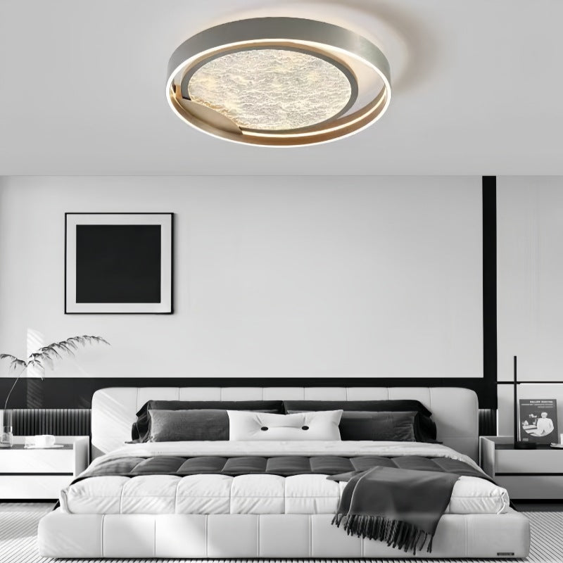 Modern Simplicity Round Metal Aluminum Acrylic LED Flush Mount Ceiling Light For Bedroom