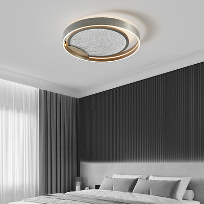 Modern Simplicity Round Metal Aluminum Acrylic LED Flush Mount Ceiling Light For Bedroom