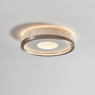 Modern Minimalist Round Iron Aluminum Acrylic LED Flush Mount Ceiling Light For Bedroom