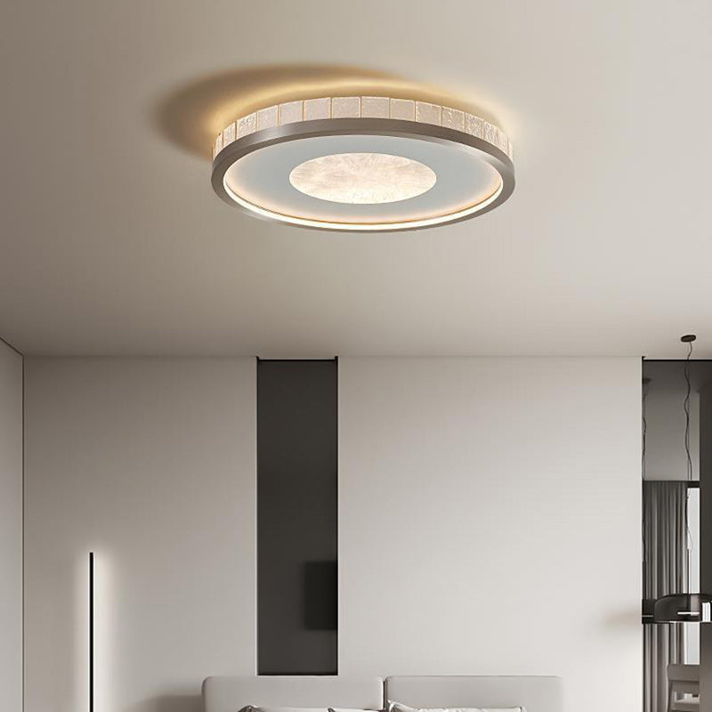 Modern Minimalist Round Iron Aluminum Acrylic LED Flush Mount Ceiling Light For Bedroom