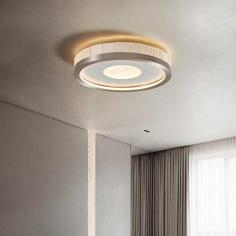 Modern Minimalist Round Iron Aluminum Acrylic LED Flush Mount Ceiling Light For Bedroom