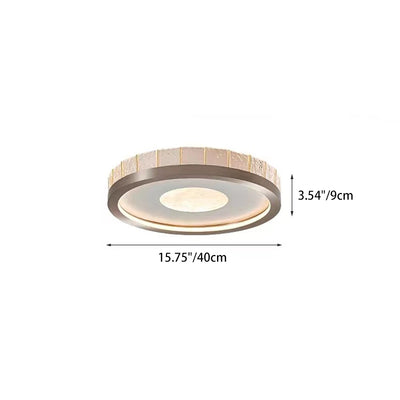 Modern Minimalist Round Iron Aluminum Acrylic LED Flush Mount Ceiling Light For Bedroom