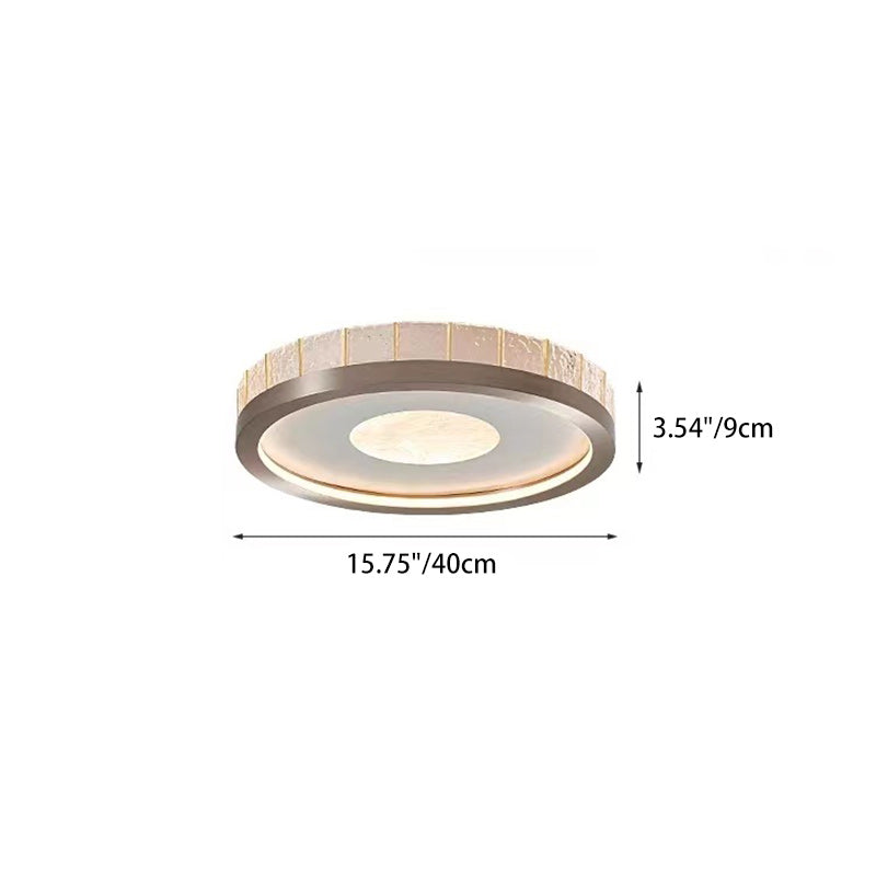 Modern Minimalist Round Iron Aluminum Acrylic LED Flush Mount Ceiling Light For Bedroom