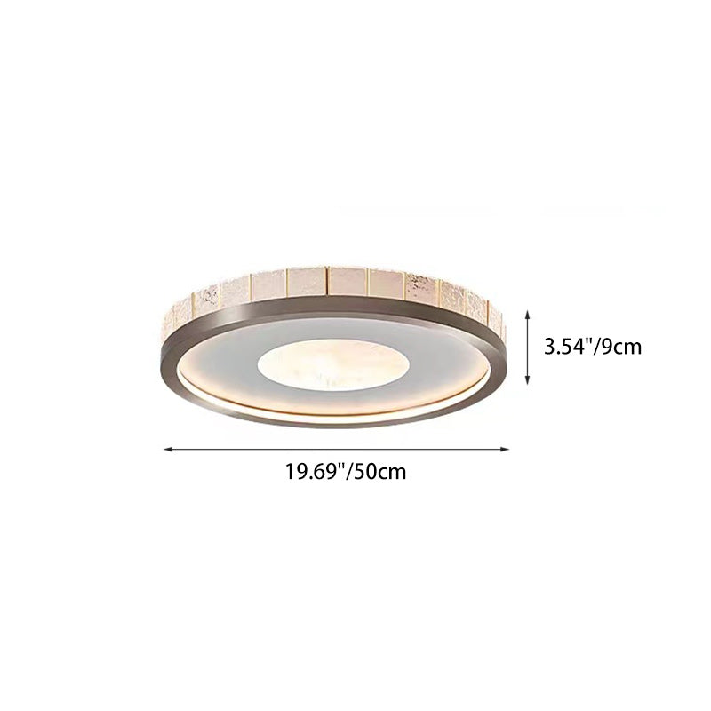 Modern Minimalist Round Iron Aluminum Acrylic LED Flush Mount Ceiling Light For Bedroom