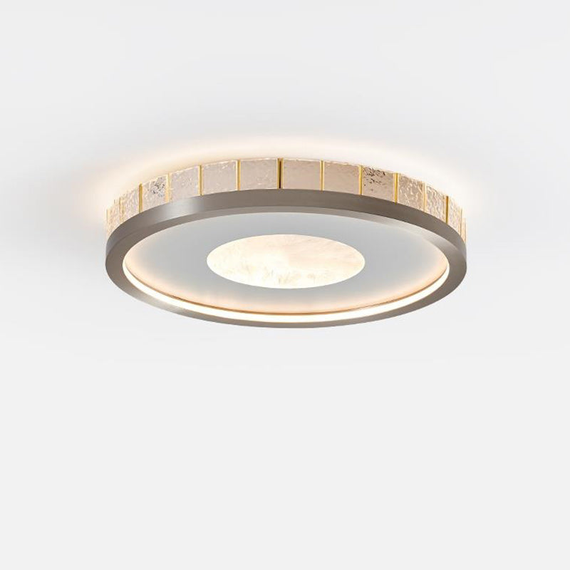 Modern Minimalist Round Iron Aluminum Acrylic LED Flush Mount Ceiling Light For Bedroom