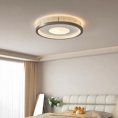 Modern Minimalist Round Iron Aluminum Acrylic LED Flush Mount Ceiling Light For Bedroom