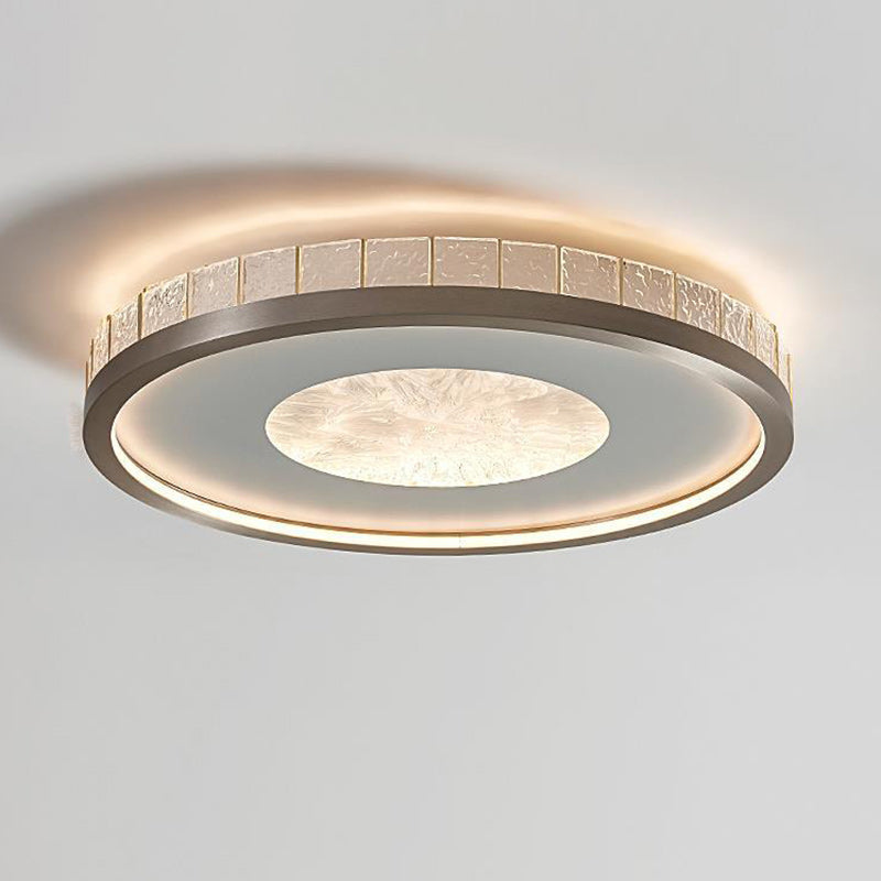 Modern Minimalist Round Iron Aluminum Acrylic LED Flush Mount Ceiling Light For Bedroom