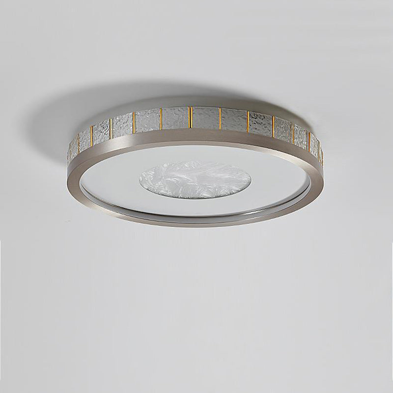 Modern Minimalist Round Iron Aluminum Acrylic LED Flush Mount Ceiling Light For Bedroom