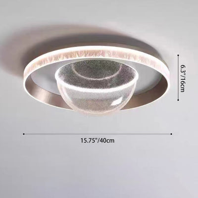 Contemporary Creative Dome Aluminum Acrylic LED Flush Mount Ceiling Light For Bedroom