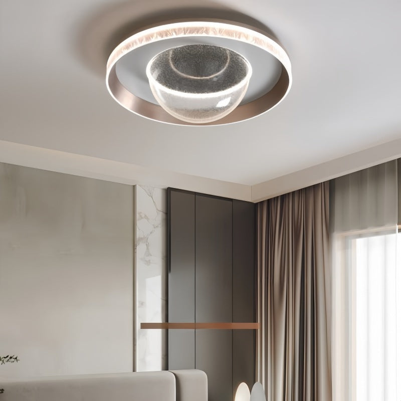 Contemporary Creative Dome Aluminum Acrylic LED Flush Mount Ceiling Light For Bedroom