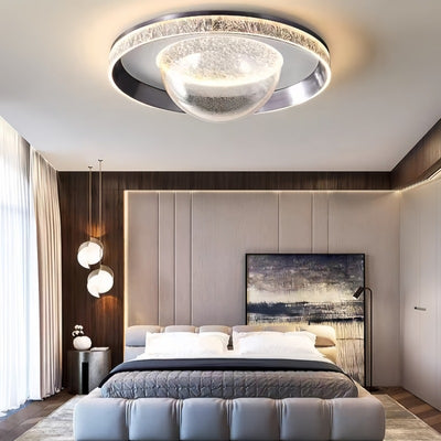 Contemporary Creative Dome Aluminum Acrylic LED Flush Mount Ceiling Light For Bedroom