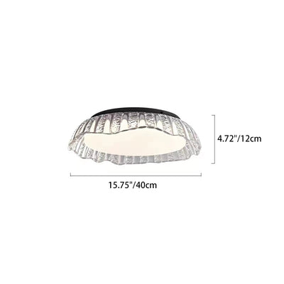 Modern Minimalist Round Aluminum Resin LED Semi-Flush Mount Ceiling Light For Bedroom