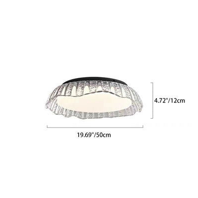 Modern Minimalist Round Aluminum Resin LED Semi-Flush Mount Ceiling Light For Bedroom