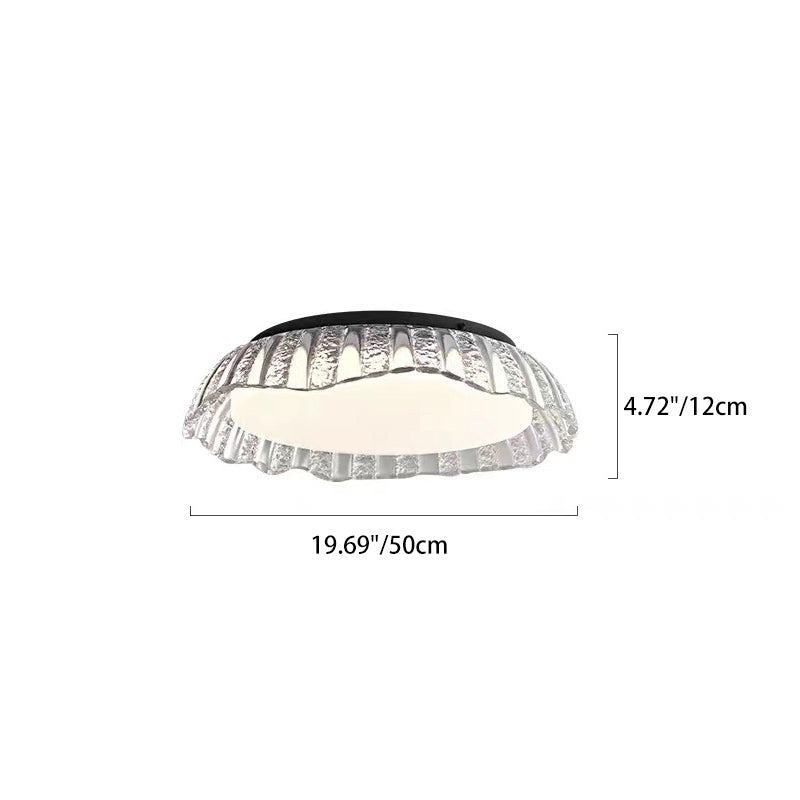 Modern Minimalist Round Aluminum Resin LED Semi-Flush Mount Ceiling Light For Bedroom