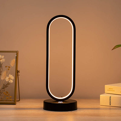 Modern Simplicity Oval Iron Silicone Aluminum LED Table Lamp For Bedroom