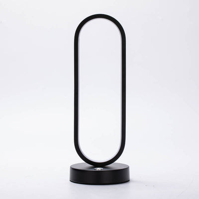 Modern Simplicity Oval Iron Silicone Aluminum LED Table Lamp For Bedroom