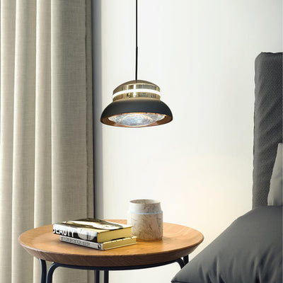 Contemporary Creative Dome Aluminum Acrylic LED Pendant Light For Bedroom