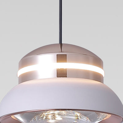 Contemporary Creative Dome Aluminum Acrylic LED Pendant Light For Bedroom