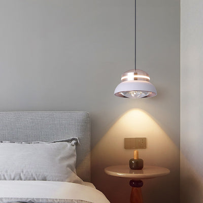 Contemporary Creative Dome Aluminum Acrylic LED Pendant Light For Bedroom