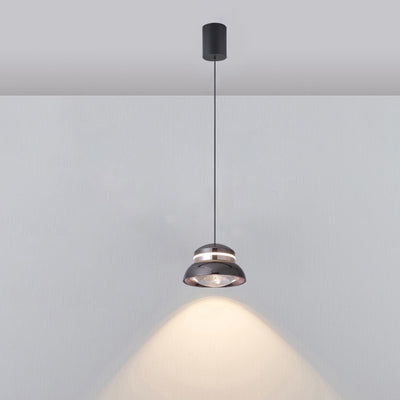 Contemporary Creative Dome Aluminum Acrylic LED Pendant Light For Bedroom