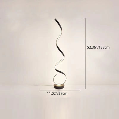 Contemporary Nordic Curve Iron PVC LED Standing Floor Lamp For Living Room