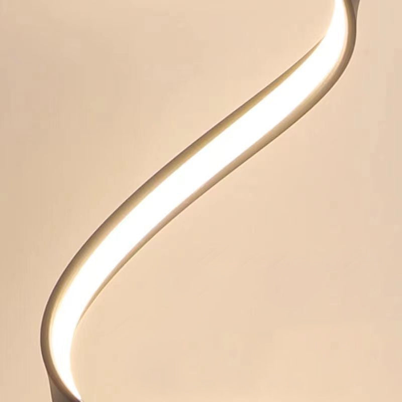 Contemporary Nordic Curve Iron PVC LED Standing Floor Lamp For Living Room