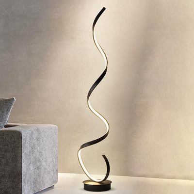 Contemporary Nordic Curve Iron PVC LED Standing Floor Lamp For Living Room