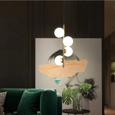 Contemporary Nordic Sphere Iron Glass 2/3/4 Light Pendant Light For Bedroom