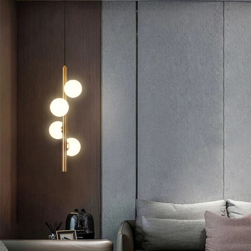 Contemporary Nordic Sphere Iron Glass 2/3/4 Light Pendant Light For Bedroom