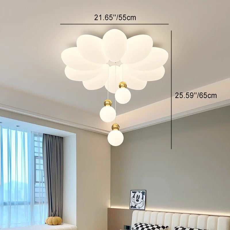 Modern Simplicity Flower Sphere Iron Acrylic LED Flush Mount Ceiling Light For Bedroom