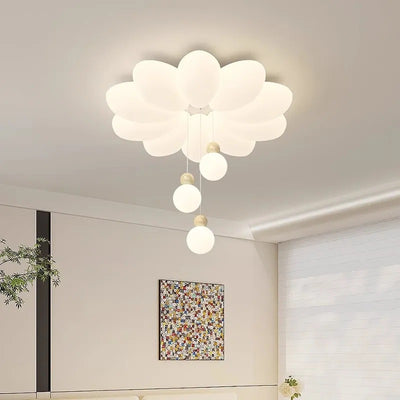 Modern Simplicity Flower Sphere Iron Acrylic LED Flush Mount Ceiling Light For Bedroom