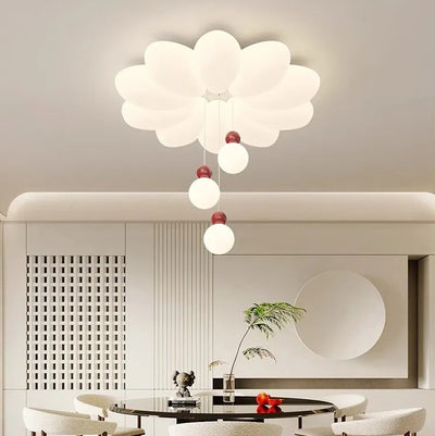 Modern Simplicity Flower Sphere Iron Acrylic LED Flush Mount Ceiling Light For Bedroom