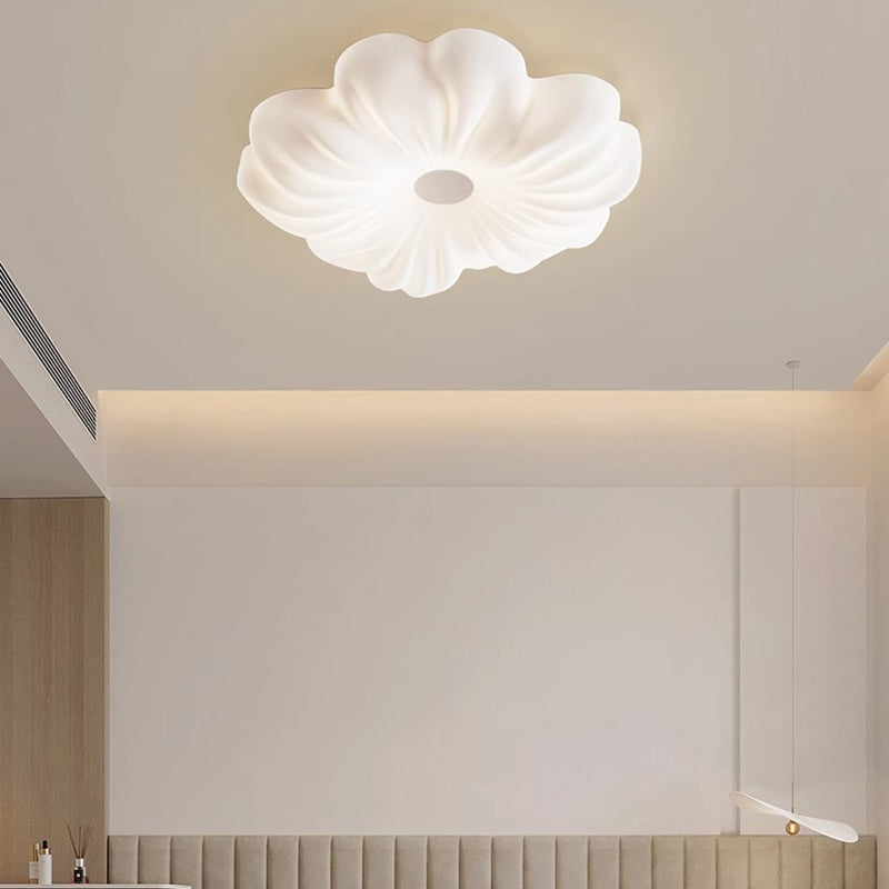 Contemporary Creative Flower Iron PE LED Flush Mount Ceiling Light For Bedroom