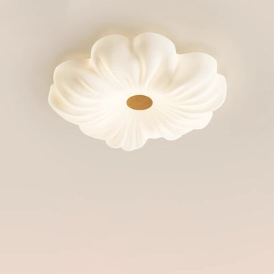 Contemporary Creative Flower Iron PE LED Flush Mount Ceiling Light For Bedroom