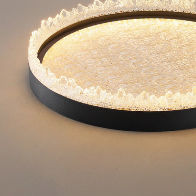 Modern Luxury Round Iron Acrylic LED Flush Mount Ceiling Light For Bedroom