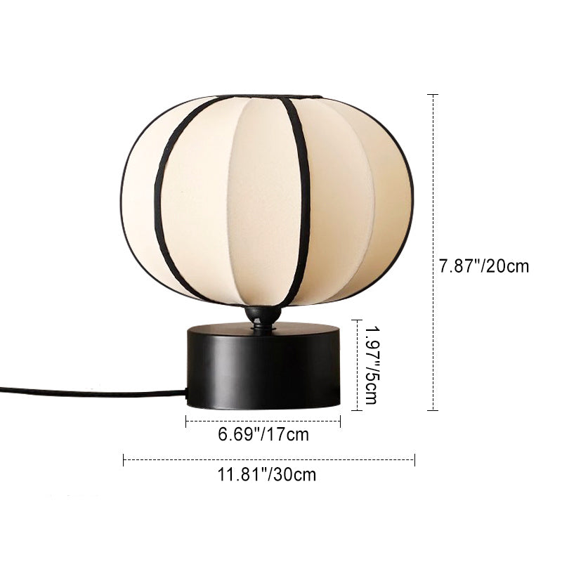 Contemporary Scandinavian Globe Iron Fabric LED Table Lamp For Bedroom