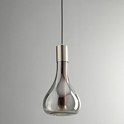 Contemporary Nordic Cone Aluminum Glass 1-Light Pendant Light For Bedroom