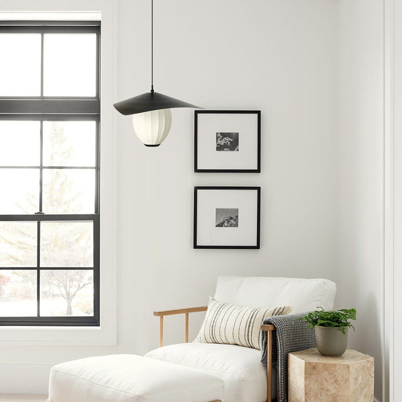 Contemporary Creative Oval Iron Silk 1-Light Pendant Light For Bedroom