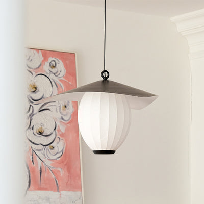 Contemporary Creative Oval Iron Silk 1-Light Pendant Light For Bedroom