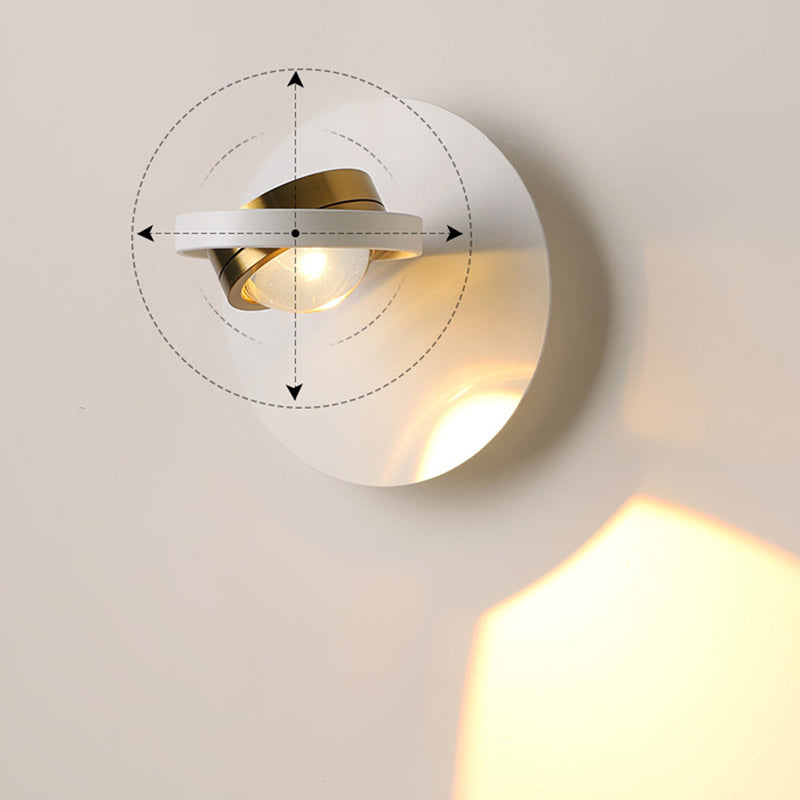 Modern Simplicity Round Iron Aluminum LED Wall Sconce Lamp For Bedroom