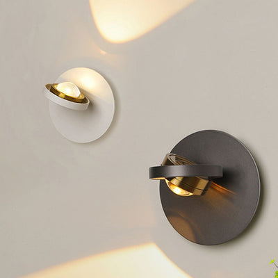 Modern Simplicity Round Iron Aluminum LED Wall Sconce Lamp For Bedroom