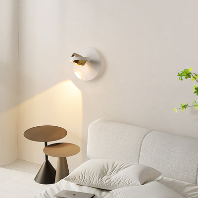 Modern Simplicity Round Iron Aluminum LED Wall Sconce Lamp For Bedroom