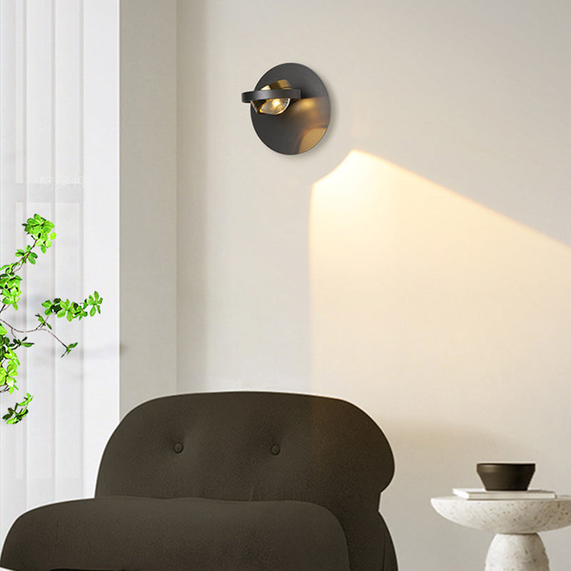 Modern Simplicity Round Iron Aluminum LED Wall Sconce Lamp For Bedroom