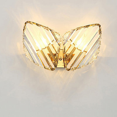 Modern Luxury Square Metal Crystal 1-Light Wall Sconce Lamp For Living Room