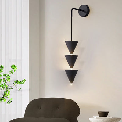 Contemporary Creative Cone Iron Acrylic LED Wall Sconce Lamp For Living Room