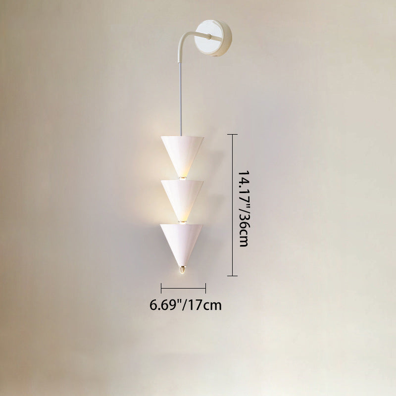 Contemporary Creative Cone Iron Acrylic LED Wall Sconce Lamp For Living Room